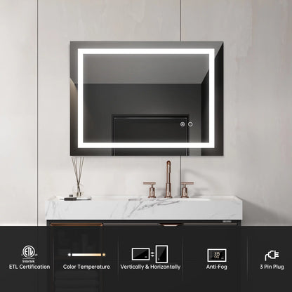 Wall Mounted LED Bathroom Mirror - 32*24 inches - Illuminate with Style