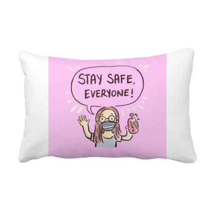 Stay Safe Everyone Facehead Respirator Throw Pillow Lumbar Insert Cushion Cover Home Decoration