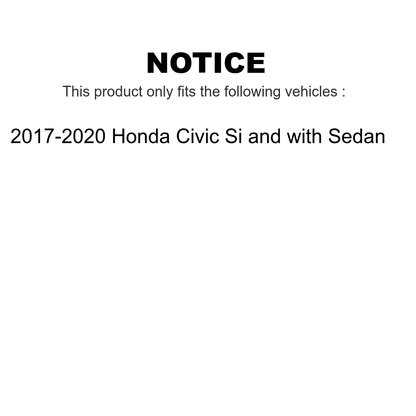 Transit Auto - Front Coated Drilled Slotted Disc Brake Rotors And Ceramic Pads Kit For 2017-2020 Honda Civic Si with Sedan KDA-100024