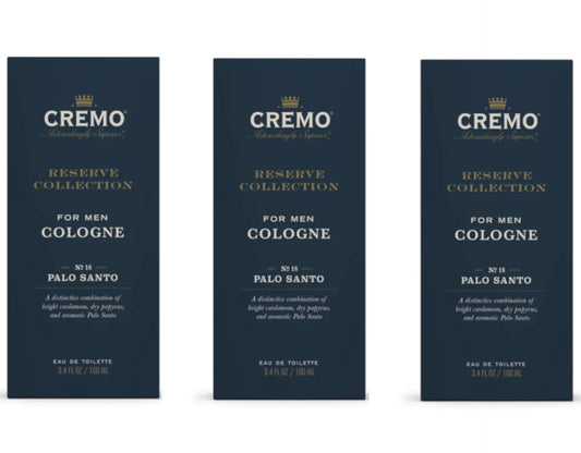 Cremo Reserve Collection For Men Cologne No. 18 Palo Santo, 3.4 Fl. Oz. - Pack of 3