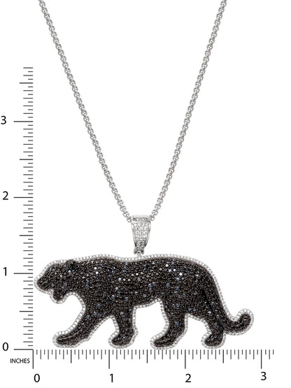 Shaquille O'Neal Men's Simulated Diamond Sterling Silver Panther Pendant, 24" Chain