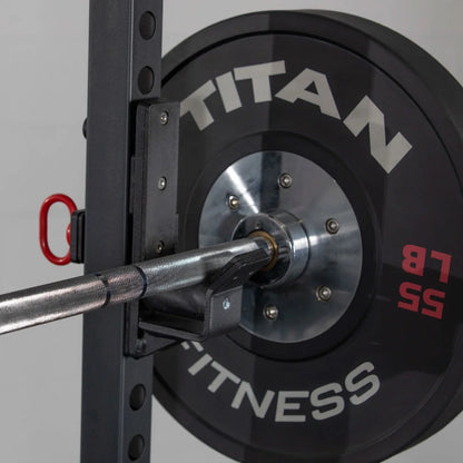 Titan Fitness T-2 Series Roller J-Hooks, UHMW Plastic, J-Hook Style Rack Mounted, 2,000 LB Capacity, Fits 2” x 2” Tubular Steel