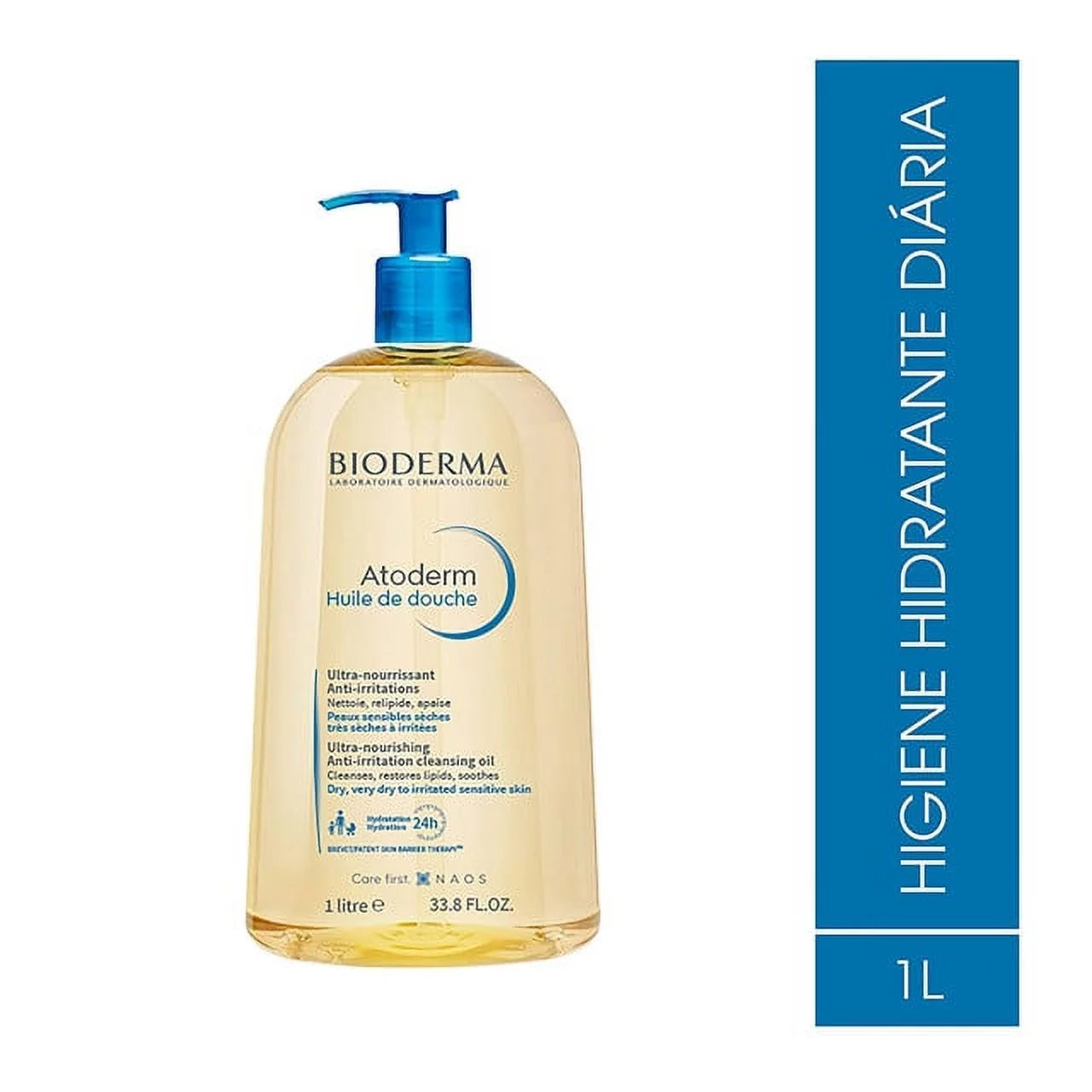 Bioderma - Atoderm - Cleansing Oil - Face and Body Moisturizer - Soothes Discomfort - for Very Dry Sensitive Skin