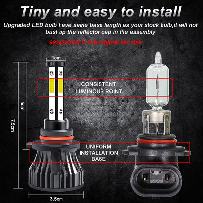 BMZONCC For Ford F-150 2015 2016 2018 2019 2020 Front LED Headlight High/Low Beam+Fog Light Bulbs 6000k