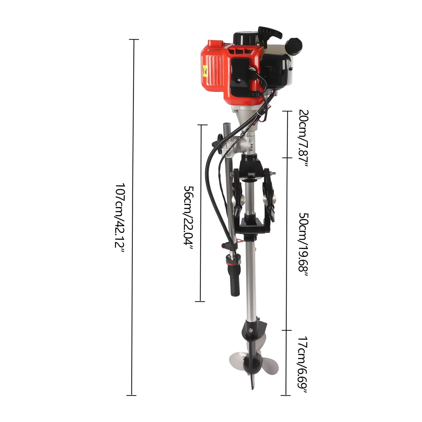 YIYIBYUS Outboard Motor 2.3HP 2 Stroke Marine Boat Engine with Air Cooling System for Inflatable Fishing Boats Yachts