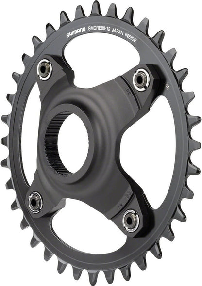 Shimano STEPS SM-CRE80-12-B Chainring - 36T Without Chainguard, 55mm Chainline, Black