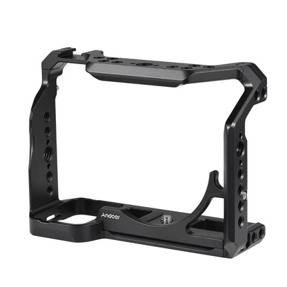 Andoer Cage Aluminum Alloy Video Cage with Cold Shoe Mounts Numerous 14 Inch Screw Holes Replacement for Sony A7IV/ A7M4/ A1/ A7R4/ A7S3