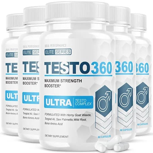 Testo 360 Ultra Pene Testo Complex para Hombres Elite Series pastillas Maximum Strength Pills (5 Pack - 300 Capsules)