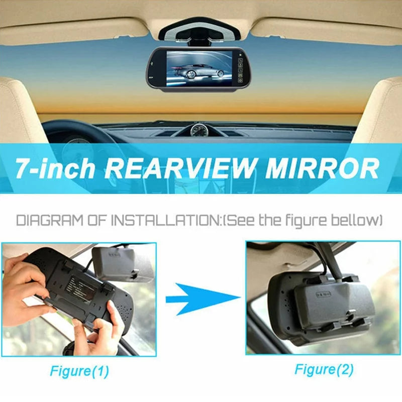 7" LCD Car Rear View MonitorSensors Lens Screenfor Bus Car Reversing Camera