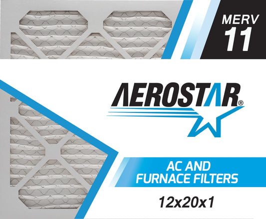 Aerostar 12x20x1 MERV 11, Air Filter, 12x20x1, Box of 4