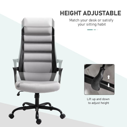 Vinsetto 26.75 in Executive Chair with Swivel & Adjustable Height, 275 lb. Capacity, Grey