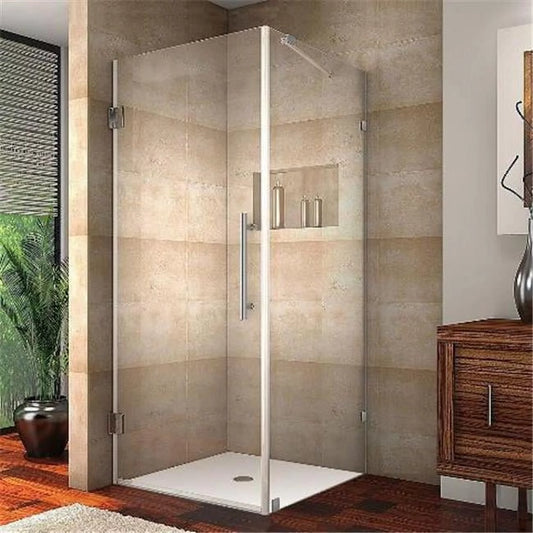 Aquadica Completely Frameless Square Shower Enclosure in Chrome - 30 x 30 x 72 in.