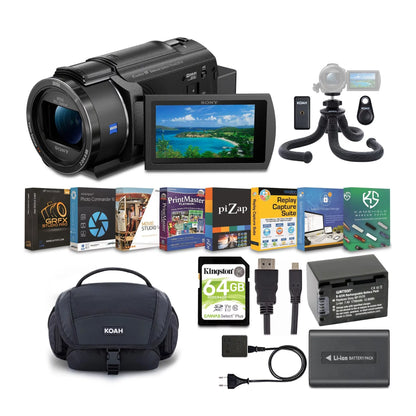 Sony FDR-AX43 4K UHD Handyman Camcorder with Bag, Tripod and Accessory Bundle