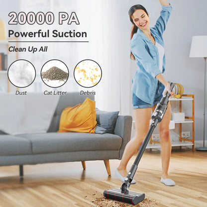 Umlo Cordless Vacuum Cleaner Directional Soft Roller Cleaner Head, 6-in-1 22kPa Powerful Double Brush Vacuum,Lightweight Handheld Vacuum up to 40Mins Runtime for Home Hardwood Floor Sofa Car