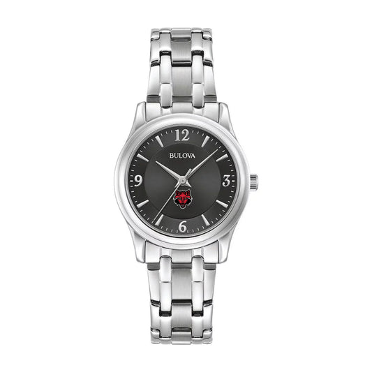 Women's Bulova Black Arkansas State Red Wolves Stainless Steel Corporate Collection Watch