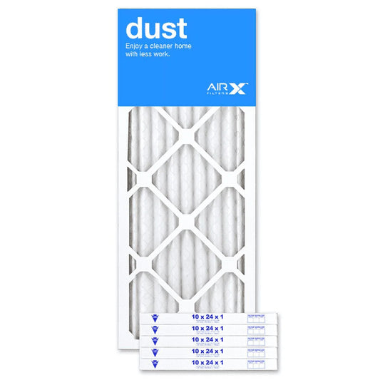 AIRx Filters Dust 10x24x1 Air Filter Replacement MERV 8 AC Furnace Pleated Filter, 6-Pack