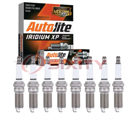 8 pc Autolite Iridium XP XP5863 Spark Plugs for Ignition Wire Secondary Fits select: 2012-2018 FORD FOCUS, 2012-2021 FORD EXPLORER