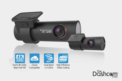 BlackVue DR900S-2CH Dual Lens 4K GPS WiFi Cloud-Capable Dashcam for Front and Rear w/ 16 GB Memory Card