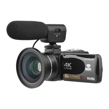 Andoer-2 Camcorder,4K Video Camera 3.0 Inch IPS -shake Ideal Outdoor 56MP 18X 3.0 IPS IR Vision Batteries + Remote + Remote + Inch IPS IR Vision -shake 2pcs DV 56MP 18X Vision -shake Ideal