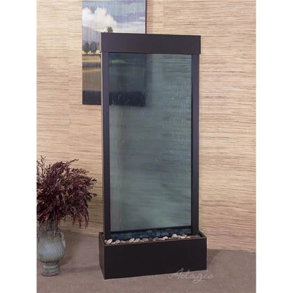 Adagio HRC1551 Harmony River Center Mount Blackened Copper Blue Glass Wall Fountain