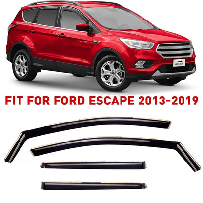 Voron Glass in-Channel Extra Durable Rain Guards for Ford Escape 2013-2019, Vent Window Visors, Window Deflectors, 4 Pieces - 200517