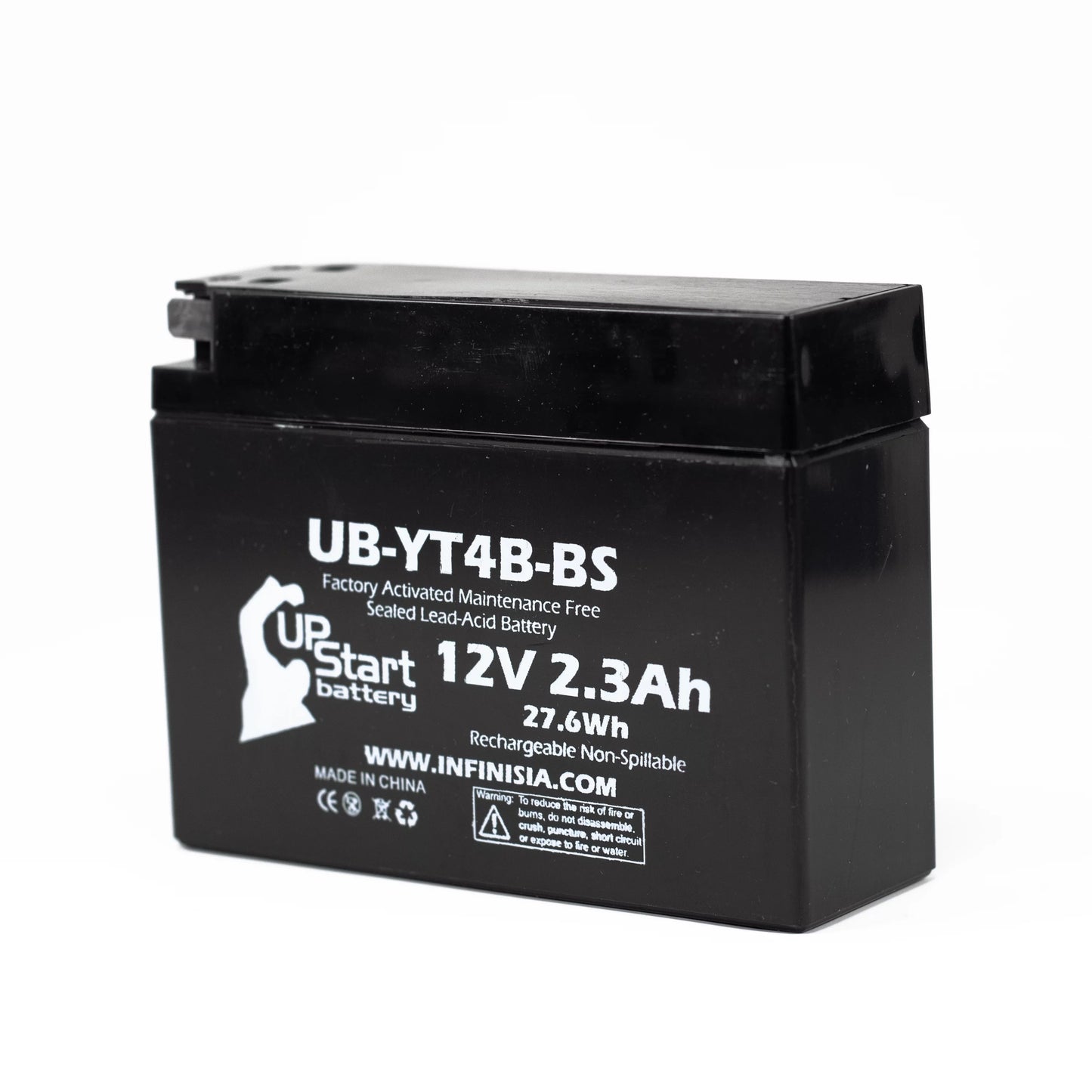 3-Pack UpStart Battery Replacement for 2007 Yamaha SR400 400CC Factory Activated, Maintenance Free, Motorcycle Battery - 12V, 2.3Ah, UB-YT4B-BS