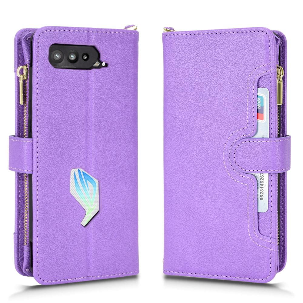 Case for ROG Phone 5 Magnetic PU Leather Flip Leather Cover Zipper Wallet Card Holder