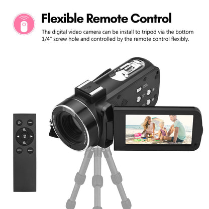 Andoer-2 Camcorder,4K Video Camera 3.0 Inch IPS -shake Ideal Outdoor 56MP 18X 3.0 IPS IR Vision Batteries + Remote + Remote + Inch IPS IR Vision -shake 2pcs DV 56MP 18X Vision -shake Ideal