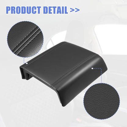 Car Center Console Lid Armrest Saddle Box Cover Protector for Ford F-150 2004-2008 Faux Leather Black