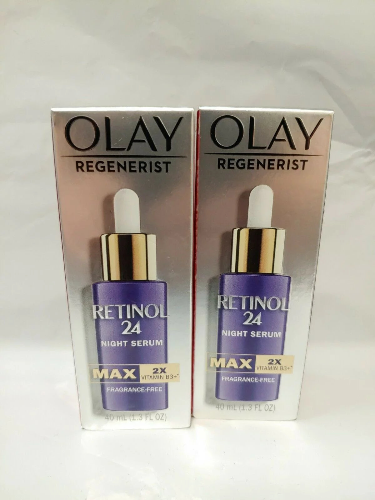 2 Olay Regenerist Retinol 24 Night Serum MAX Fragrance Free 1.3 oz, #9400