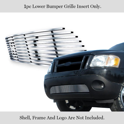 APS Premium Stainless Steel Silver Horizontal Billet Grille Insert Compatible with Ford Explorer Sport 2001-2003 & 01-05 Sport Trac Lower Bumper N19-C22358F