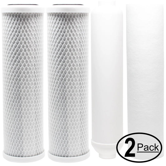 2-Pack Replacement for Filter Kit for APEC ROES-50 RO System - Includes Carbon Block Filters, PP Sediment Filter & Inline Filter Cartridge - Denali Pure Brand