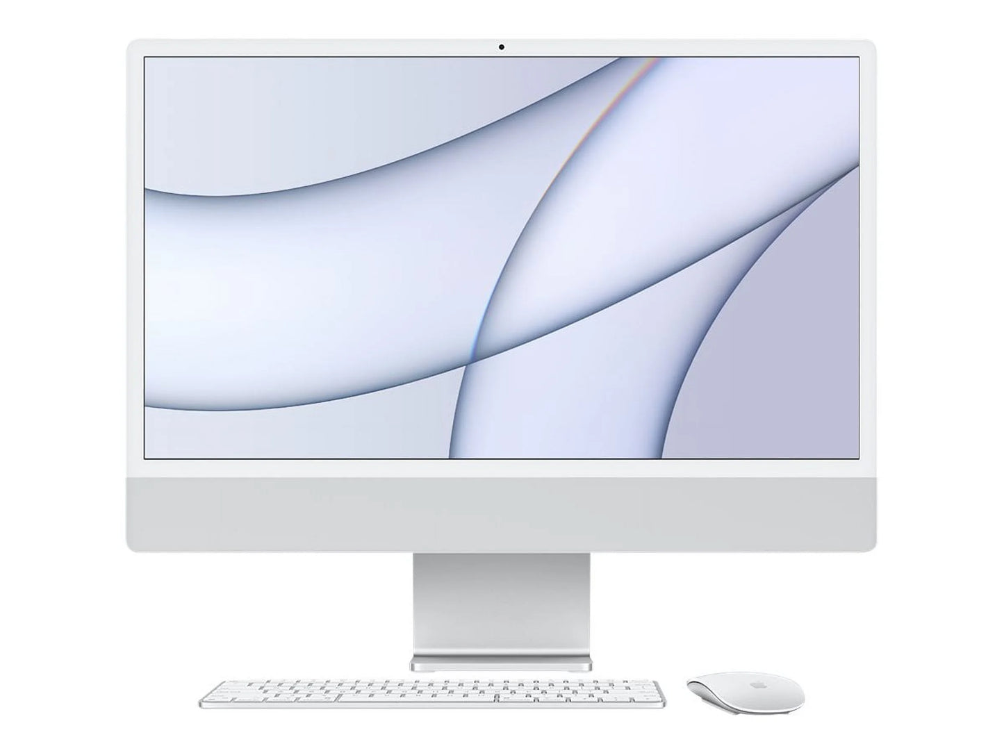 Apple iMac with 4.5K Retina display - All-in-one - M1 - RAM 8 GB - SSD 256 GB - M1 7-core GPU - WLAN: Bluetooth 5.0, 802.11a/b/g/n/ac/ax - macOS Monterey 12.0 - monitor: LED 24" 4480 x 2520 (4.5K) - keyboard: US - silver