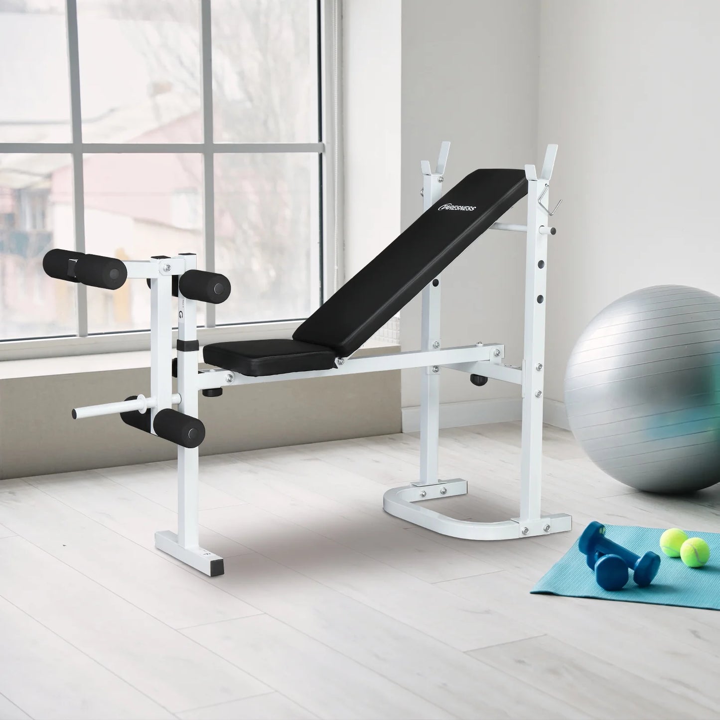 Winado Adjustable Olympic Weight Bench, with Squat Rack