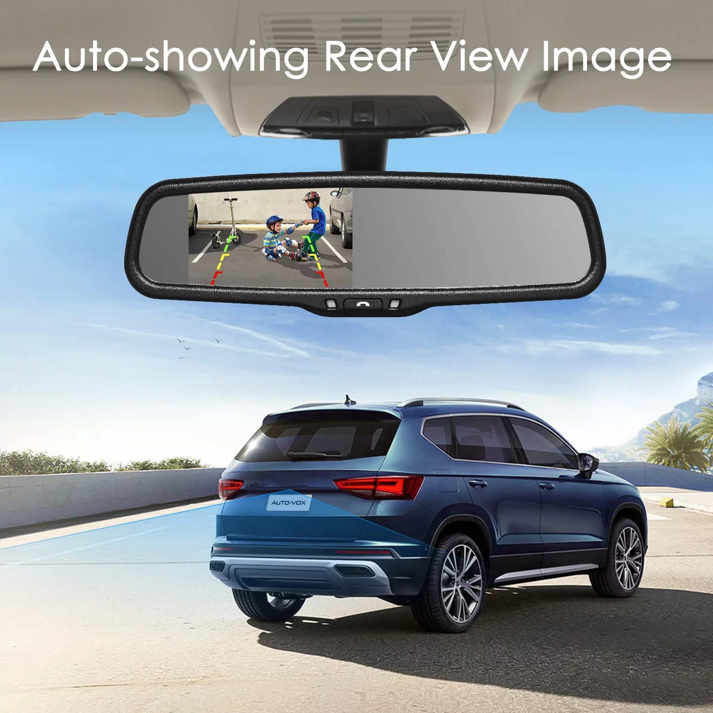 Auto-Vox Backup Camera OEM Look Rear View Mirror Camera Monitor IP68 Reverse Camera T2