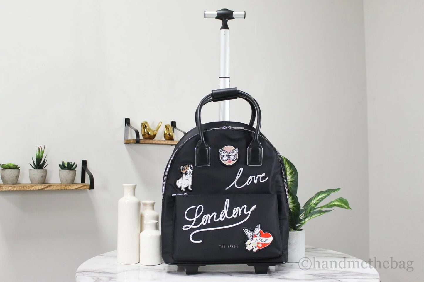 Ted Baker Sheeaa Love London with Patches Detail Black Travel Carry On Bag