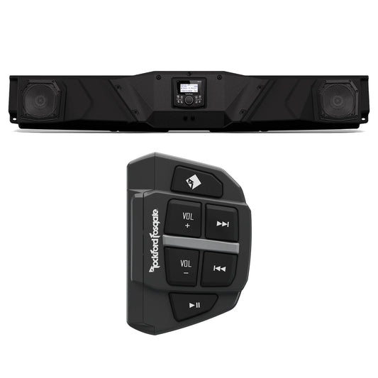 Rockford Fosgate Rockford Fosgate DEFEND17-STG1 Audio Roof System Compatible with Select 2017+ Can-Am Defender Models & PMX-BTUR Universal Bluetooth Remote Controller