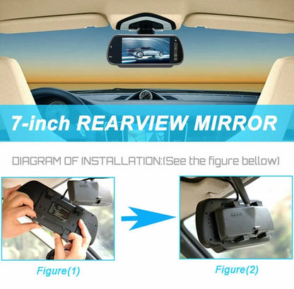 7" Mirror Monitor Wireless Car Rear View Kit + IR Night Rear View Camera