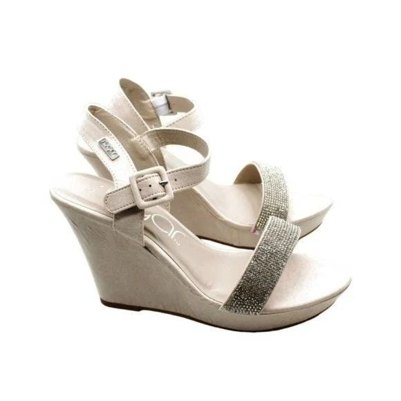 Sugar Women's Chili Rhinestone Wedge Sandals - Nude (size 10 US)