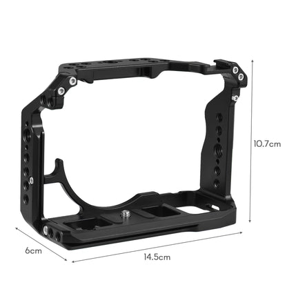 Andoer Cage Aluminum Alloy Video Cage with Cold Shoe Mounts Numerous 14 Inch Screw Holes Replacement for Sony A7IV/ A7M4/ A1/ A7R4/ A7S3