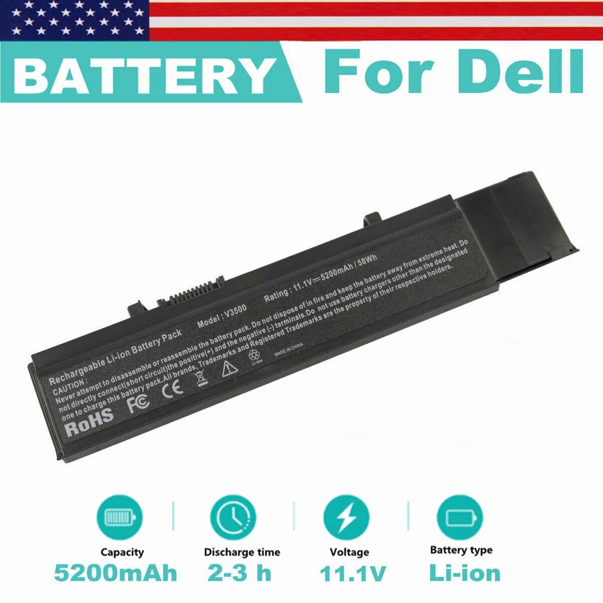 Battery for Vostro V3500,Vostro V3500n 5200mAh