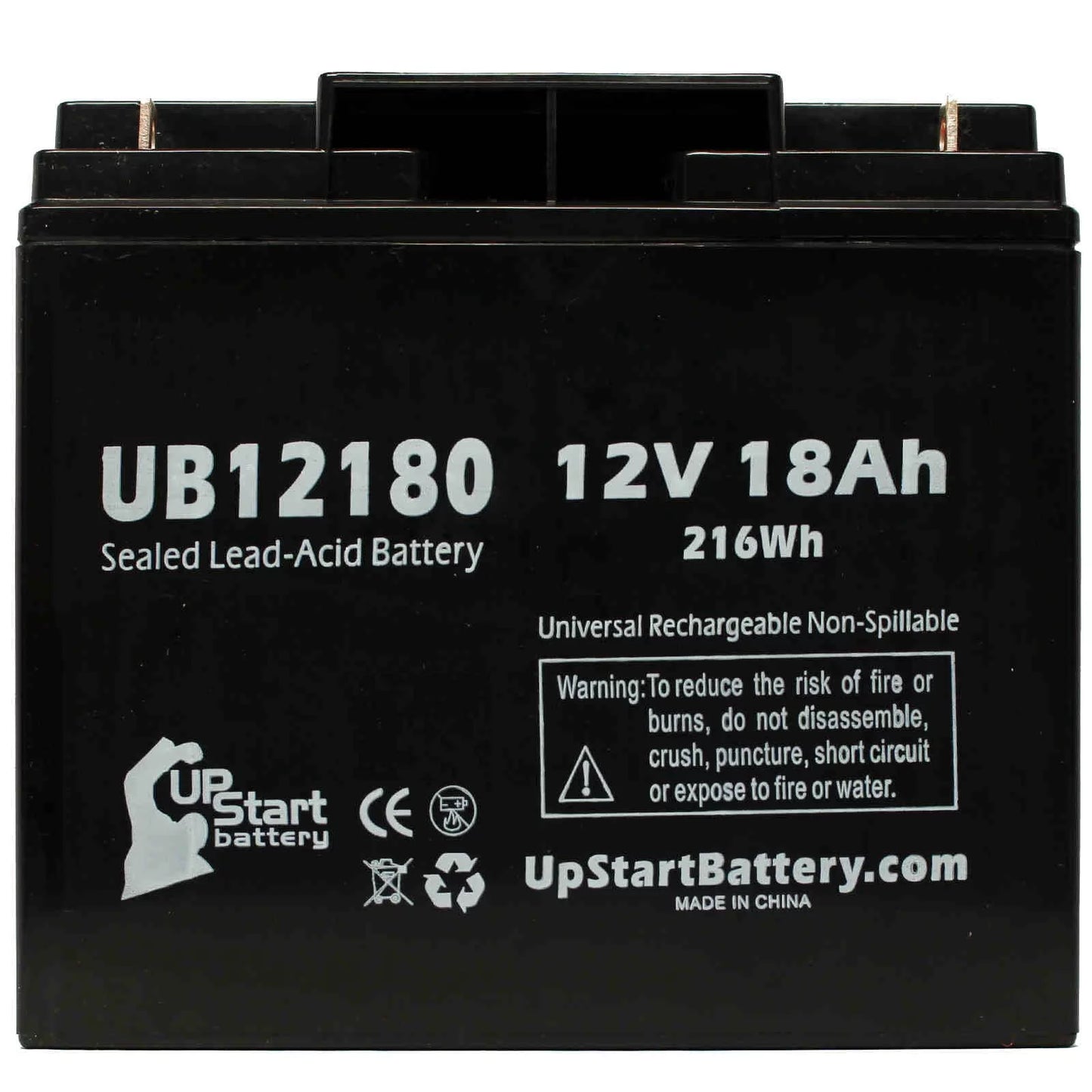 4x Pack - Compatible Datascope INTRA AORTA PUMP SYSTEM 100 Battery - Replacement UB12180 Universal Sealed Lead Acid Battery (12V, 18Ah, 18000mAh, T4 Terminal, AGM, SLA)