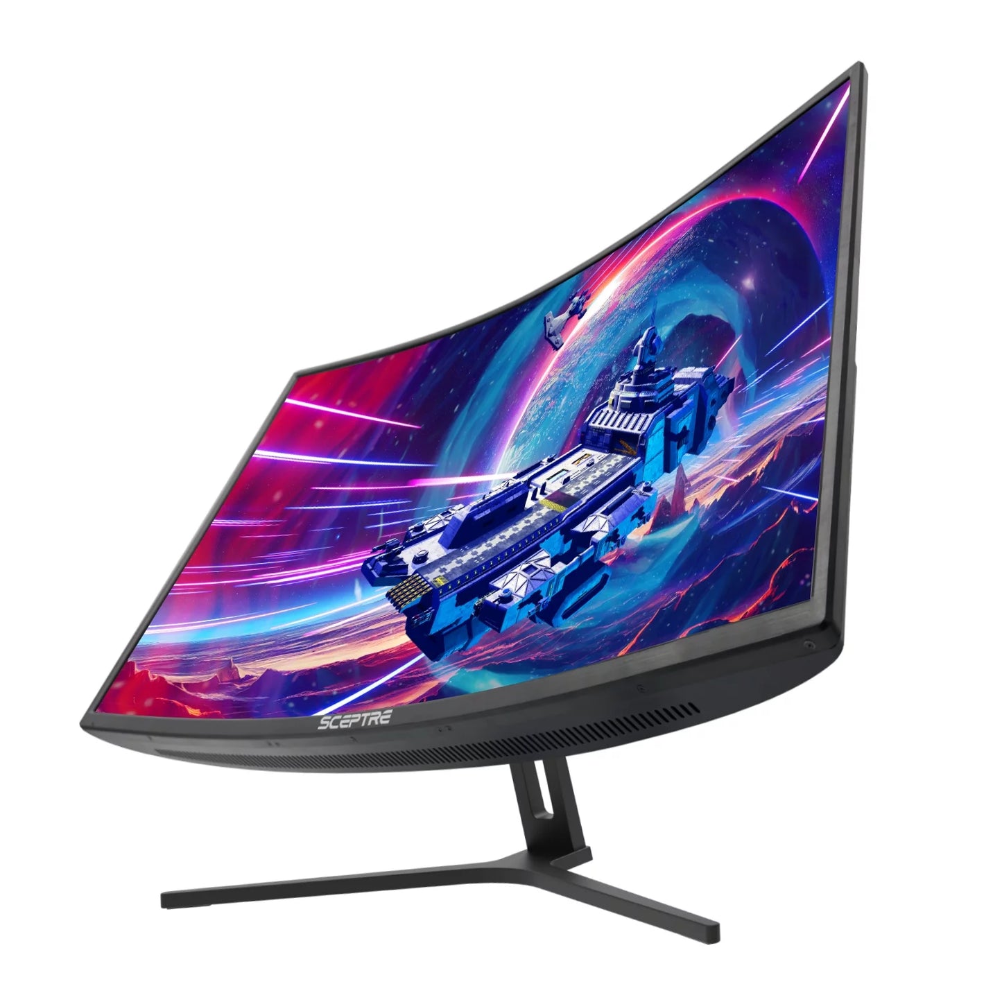 Sceptre 32-inch Curved Gaming Monitor up to 240Hz DisplayPort 165Hz 144Hz DisplayPort HDMI 99% sRGB AMD FreeSync Build-in Speakers, Machine Black (C325B-185RD)