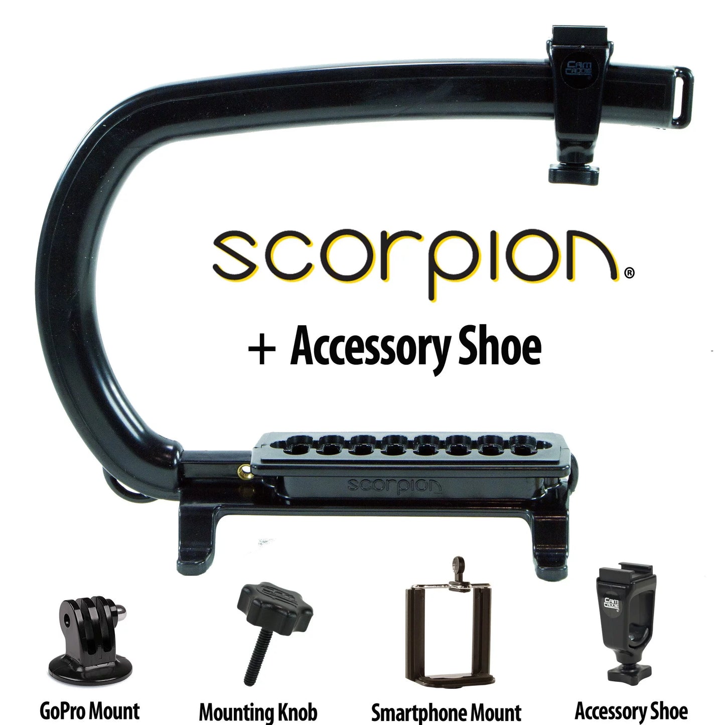 Cam Caddie Scorpion Original Camera Stabilizer Handle with Bonus Accessory Shoe