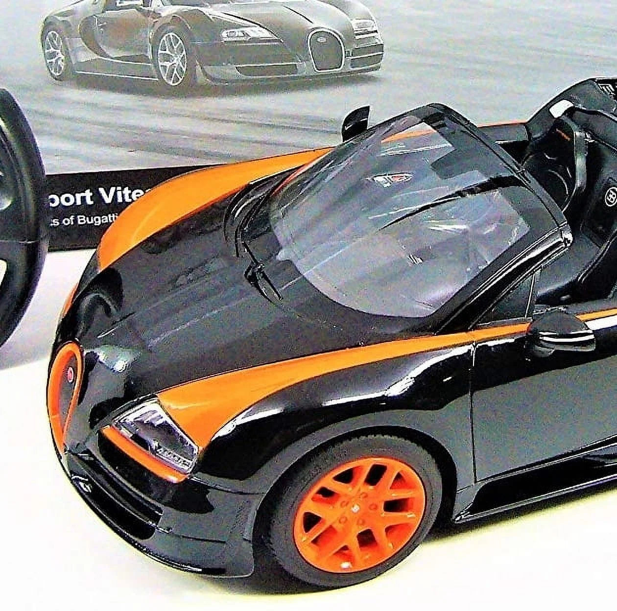 Wonder Wheels 1:14 RC Bugatti Veyron Grand Sport Vitesse Licensed Model Car - Black/Orange