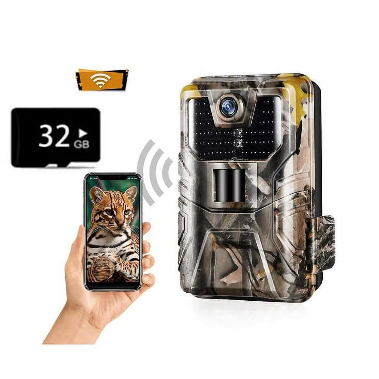 SuntekCam Trail Camera APP Control Game Camera 36MP/4K HD Night Vision Wildlife Camera WiFi Photo Traps Waterproof for Outdoor Scouting Wildlife Monitoring