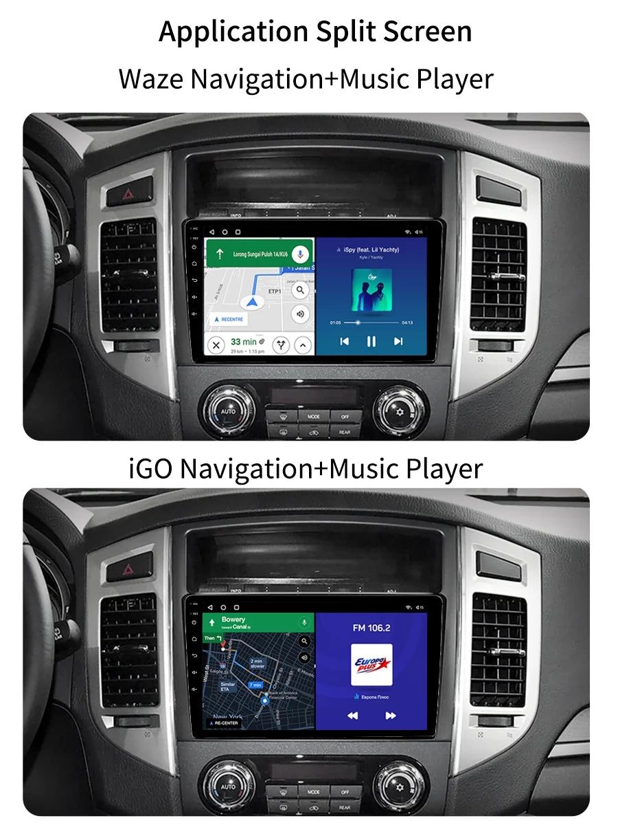 Car Stereo Radio For Mitsubishi Pajero 4 V80 V90 2006 - 2014 Android Screen GPS Navi With Carplay Android Auto