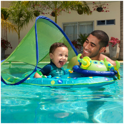 SwimWays Baby Spring Float Activity Center, Inflatable Float for Baby Boys, Blue/Green