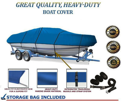 BLUE, GREAT QUALITY BOAT COVER Compatible for BOSTON WHALER VENTURA 180 W/O BOW RAILS 2002-2009