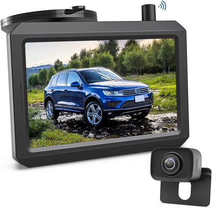 AUTO-VOX W7PRO Wireless Back Up Camera, 5" TFT Monitors Trailer Rear View Cam Systems, Dual Camera Channels with 2.4G Stable Digital Signal for Car, Truck, RV,Camper